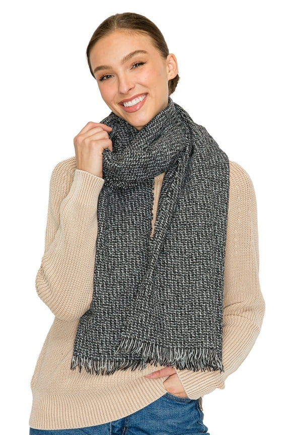 Fall Scarf for Women, Winter Scarf, Women's Scarves & Wraps, Blanket Scarf, Fall Accessories (17 Colors) (Plain - Black)