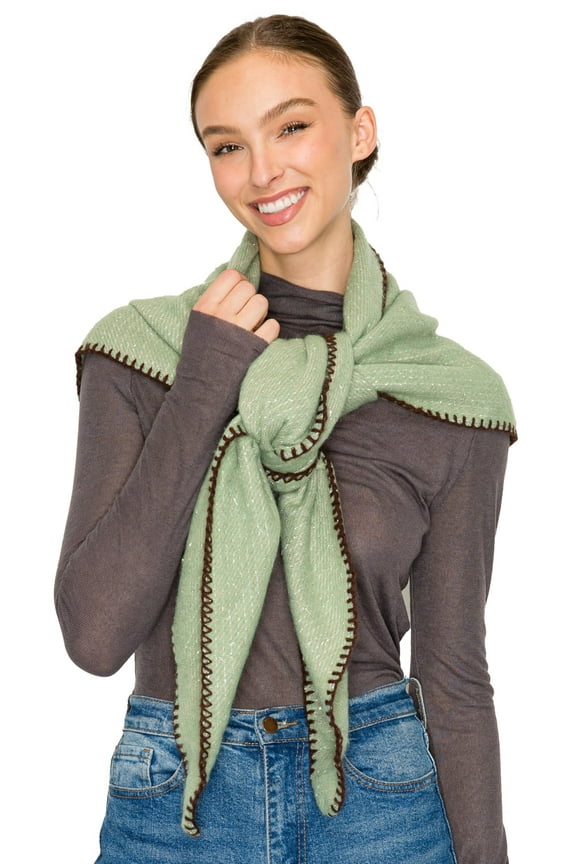 Fall Scarf for Women, Winter Scarf, Women's Scarves & Wraps, Blanket Scarf, Fall Accessories (27 Colors) (Triangle Green 2)
