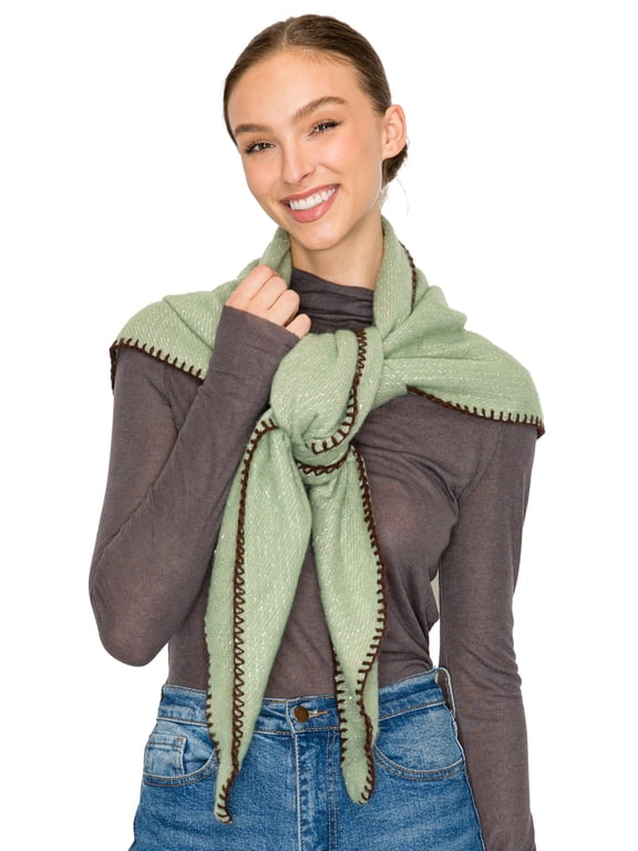 Fall Scarf for Women, Winter Scarf, Women's Scarves & Wraps, Blanket Scarf, Fall Accessories (27 Colors) (Triangle Green 2)