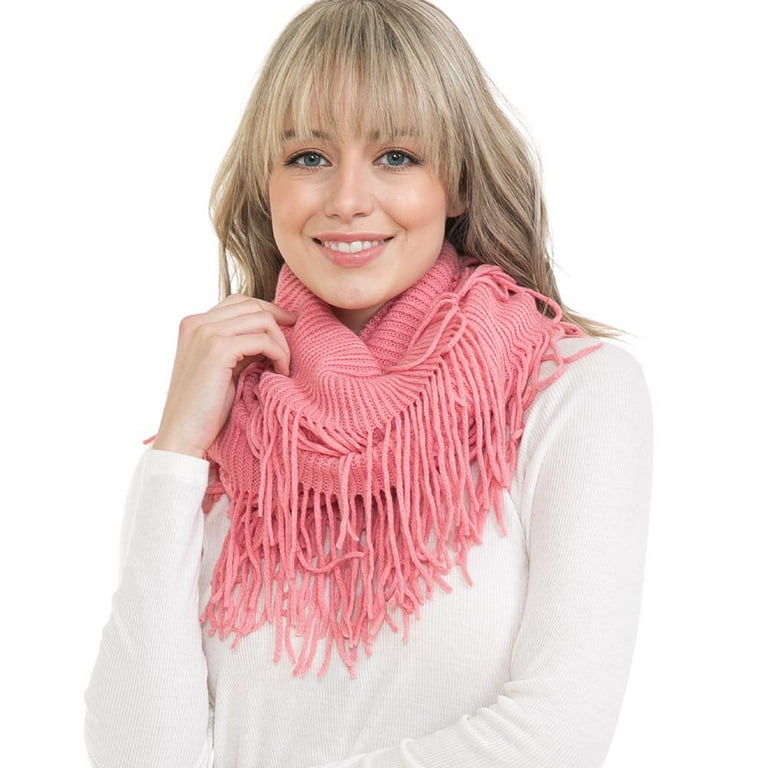 BASICO Warm Knit Winter Scarfs for Women Coral Infinity Scarf Circle Loop  Scarves 