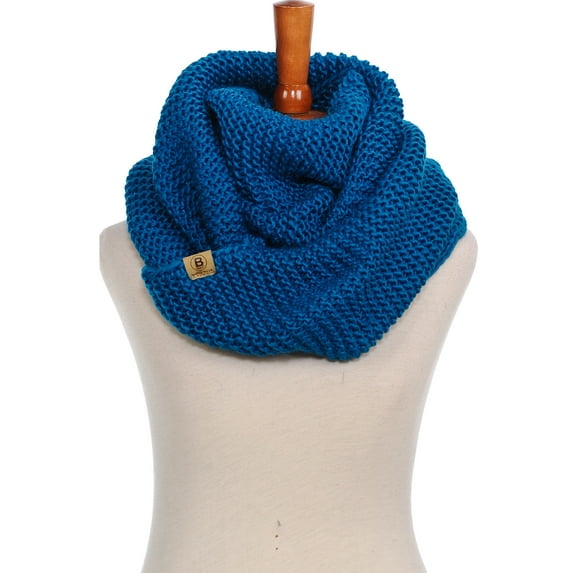 BASICO Women Infinity Scarf Chunky Knitted Neck Warmer | Winter Crocket Knit D.Teal Scarf for Women