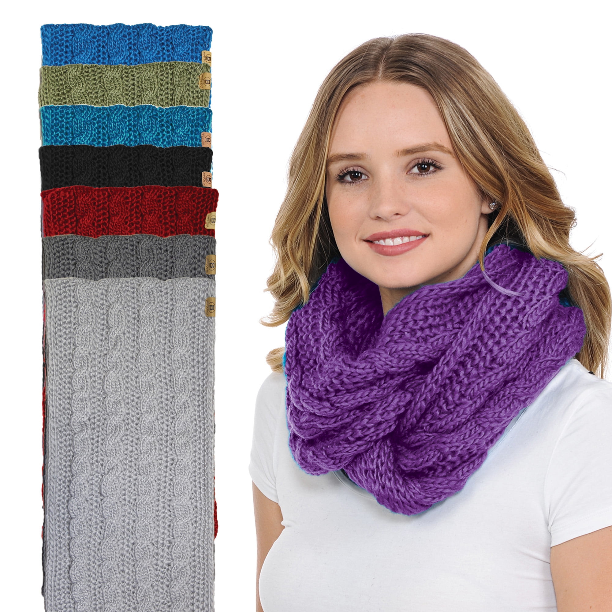 BASICO Women Infinity Scarf Chunky Knitted Neck Warmer | Winter Crocket ...