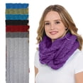 thumbnail image 1 of BASICO Women Infinity Scarf Chunky Knitted Neck Warmer | Winter Crocket Knit Violet Scarf for Women, 1 of 4
