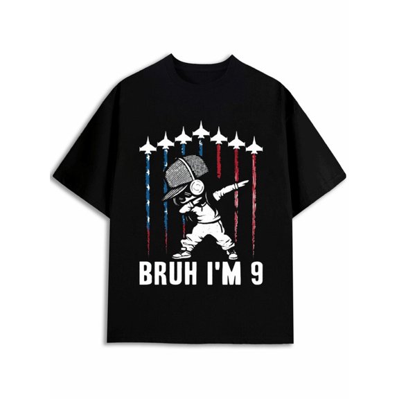 BASICTOGO 9th Birthday Dabbing Tee men round neck T-shirt black limited edition graphic tees Daily and weekend wear Vintage Unisex Shirt Cotton tshirts