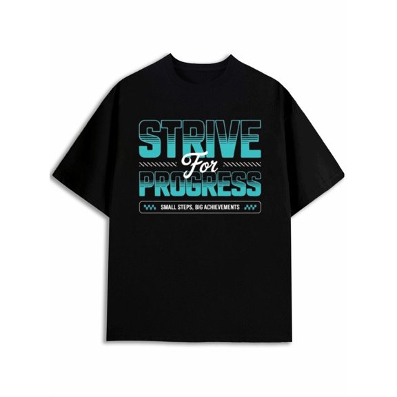 BASICTOGO Progressive Steps Tee Men's t shirt black casual top Hip-hop street style summer and spring season Basic Unisex Shirt Graphic tshirts