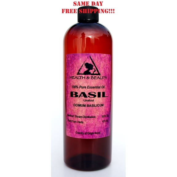 BASIL ESSENTIAL OIL LINALOOL AROMATHERAPY NATURAL 100% PURE 32 OZ