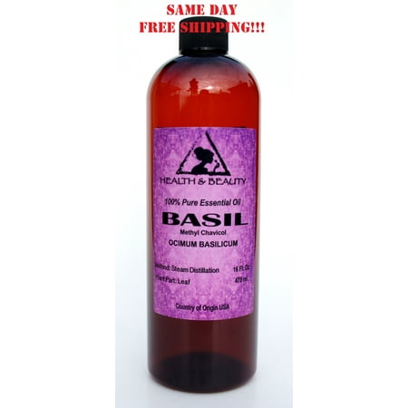 BASIL ESSENTIAL OIL METHYL CHAVICOL AROMATHERAPY NATURAL 100% PURE 16 OZ