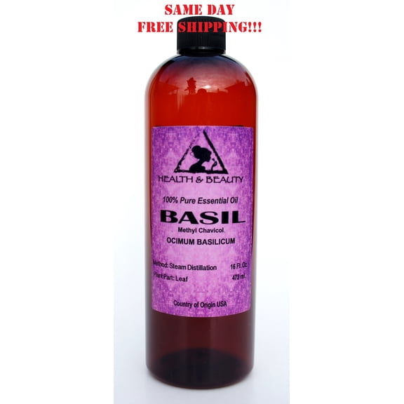 BASIL ESSENTIAL OIL METHYL CHAVICOL AROMATHERAPY NATURAL 100% PURE 32 OZ