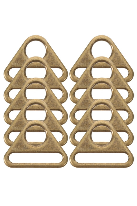 Triangle Buckle Adjustable Zinc Alloy Golden 10Pcs