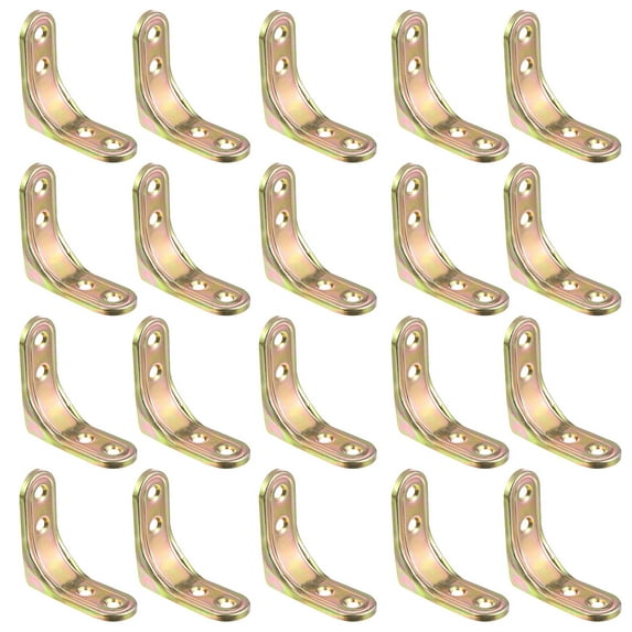 BASIOUS 20 Pcs 90 Degree Angle Bracket Corner Brace Joint Fastener Furniture Hardwares