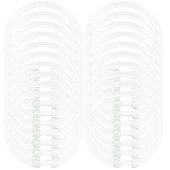 HONMEET 24Pcs Transparent Shower Hooks for Curtain Rod Smooth and Safe Design