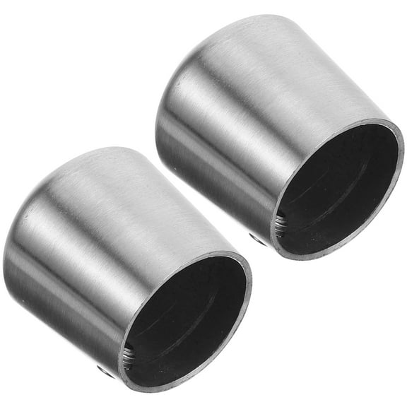 BASIOUS 2-Pack Stainless Steel Stair Handrail Plugs, Metal Railing End Caps for Staircase Handrails and Railings