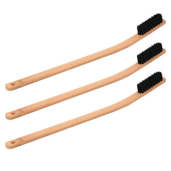 HONMEET Durable Beige Car Tire Rim Brush with Long Bamboo Handle 3Pcs