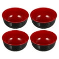 thumbnail image 1 of HONMEET 4-Piece Red Ramen Bowl Set, Round Kitchen Bowls for Soup, Noodles, and Daily Use, Easy to Clean, 1 of 4