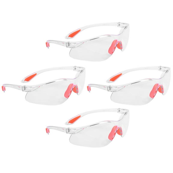 HONMEET 4pcs Clear Safety Glasses for Men and Women, Impact Resistant, Dust , Splash Guard, Work, Construction, Cycling