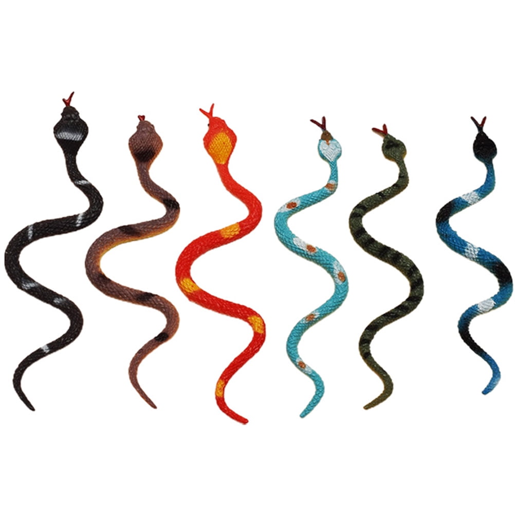 BASIOUS 6Pcs Fake Snakes Simulation Realistic Snake Figurines Fake ...