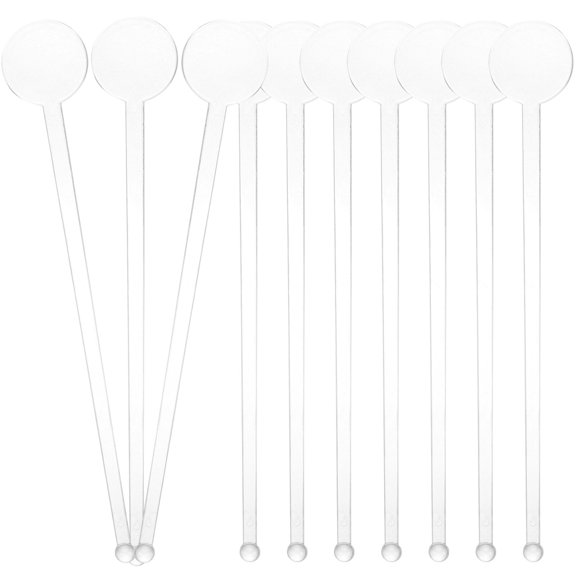 HONMEET 80 Pcs Transparent Plastic Reusable Stirrer Bar Mixing Rods Perfect for Cocktails and Beverages