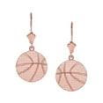 thumbnail image 1 of BASKETBALL LEVERBACK EARRINGS IN 14K ROSE GOLD, 1 of 1