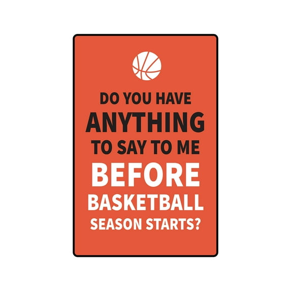 BASKETBALL SEASON STARTS Aluminum Sign sports tv communication | Indoor/Outdoor | 10" Tall