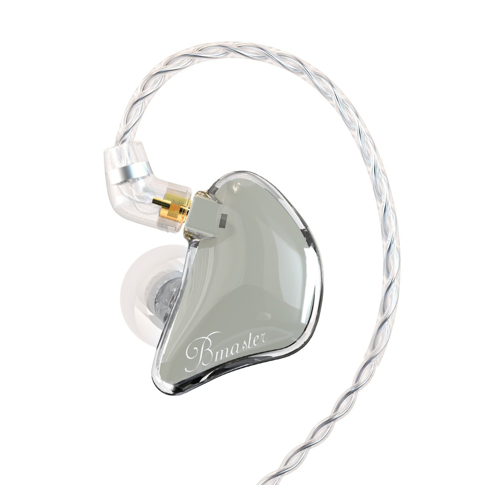 BASN Bmaster Triple Drivers in Ear Monitor Headphone with Two Detachable Cables Fit in Ear Suitable for Audio Engineer, Musician(Gray)