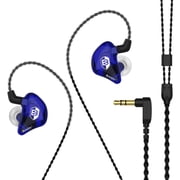 BASN Bsinger BC100 in-Ear Monitor Headphones Dual Dynamic Drivers Noise Isolating Earphones with Removable MMCX Cable IEMs for Musicians Drummer Blue
