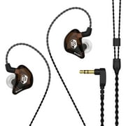 BASN Bsinger BC100 in-Ear Monitor Headphones Dual Dynamic Drivers in-Ear Earphones Detachable MMCX Cable Musicians Earbuds Headphones (Brown)