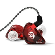 BASN Bsinger PRO Professional In-Ear Monitor Headphones for Singers Drummers Musicians with MMCX Connector IEM Earphones Red