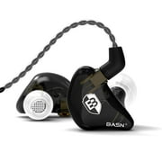 BASN Bsinger PRO in-Ear Monitors Hybrid Dynamic Dual Drivers Two Detachable MMCX Cables Musicians in-Ear Earbuds Headphones (Black)