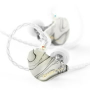 BASN MMCX in-Ear Monitors Headphones, Triple Drivers with Rich Bass, Noise-Isolation HiFi Stereo Earbuds with Upgraded Detachable Cables for Audiophiles Musicians White