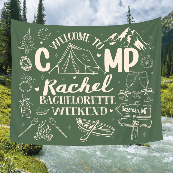 BASNITU Custom Camp Bachelorette Tapestry