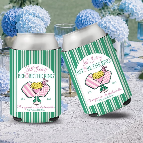 BASNITU Custom Last Swing Before The Ring Bachelorette Can Cooler, 5 Pack Drink Sleeves