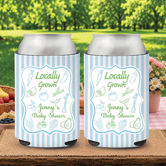 BASNITU Custom Locally Grown Baby Shower Party Can Cooler, 5 Pack Drink Sleeves
