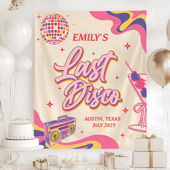 BASNITU Tapestry, Bachelorette Party, Last Disco Theme, Custom Backdrop