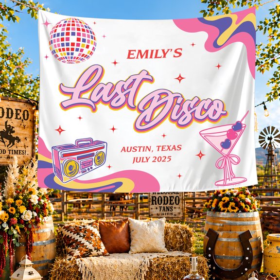 BASNITU Tapestry, Bachelorette Party, Last Disco Theme, Custom Backdrop