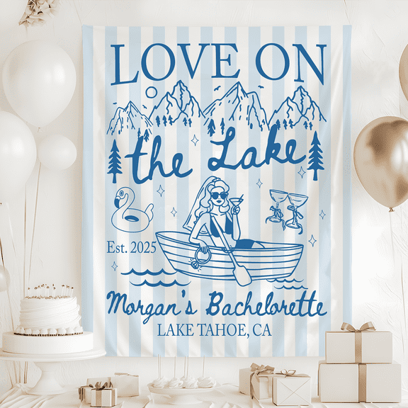 BASNITU Tapestry, Bachelorette Weekend, Love On The Lake Theme, Custom Backdrop