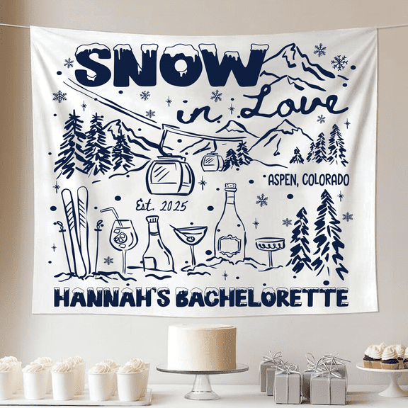 BASNITU Wall Tapestry, Bachelorette Party Snow In Love, Custom Backdrop