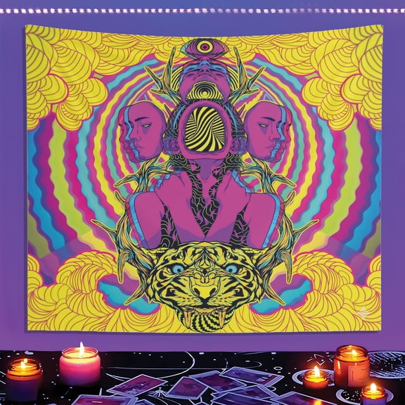 BASNITU Wall Tapestry, Psychedelic Abstract Trippy Design, Room Décor