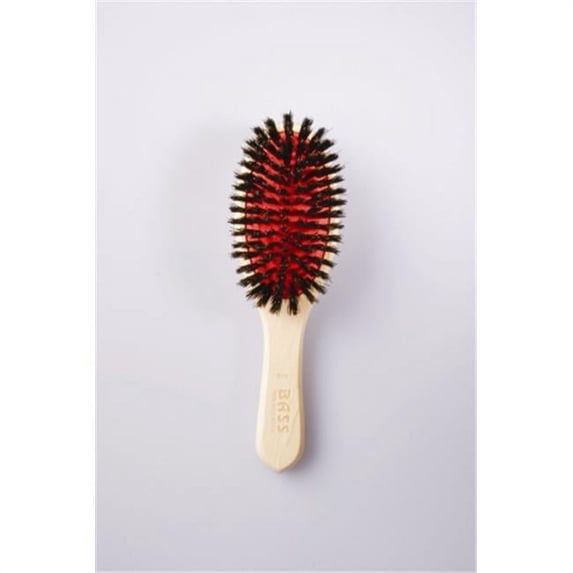 BASS 898 PURSE SIZE OVAL BOAR BRISTLE LT WD H