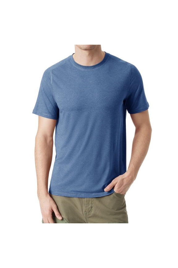 Mens Micro Tech Performance Basic T-Shirt, Blue, Large
