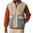 thumbnail image 1 of BASS OUTDOOR Mens Mixed Media Vest Beige Heather Grey Large, 1 of 1