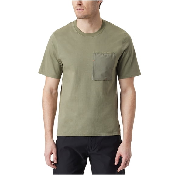 BASS OUTDOOR Mens Pocket Tee Basic T-Shirt, Green, XLARGE S/S