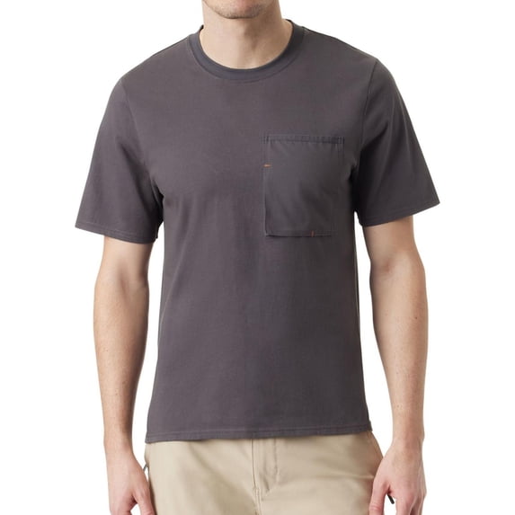 BASS OUTDOOR Mens Pocket Tee Basic T-Shirt, Grey, Medium