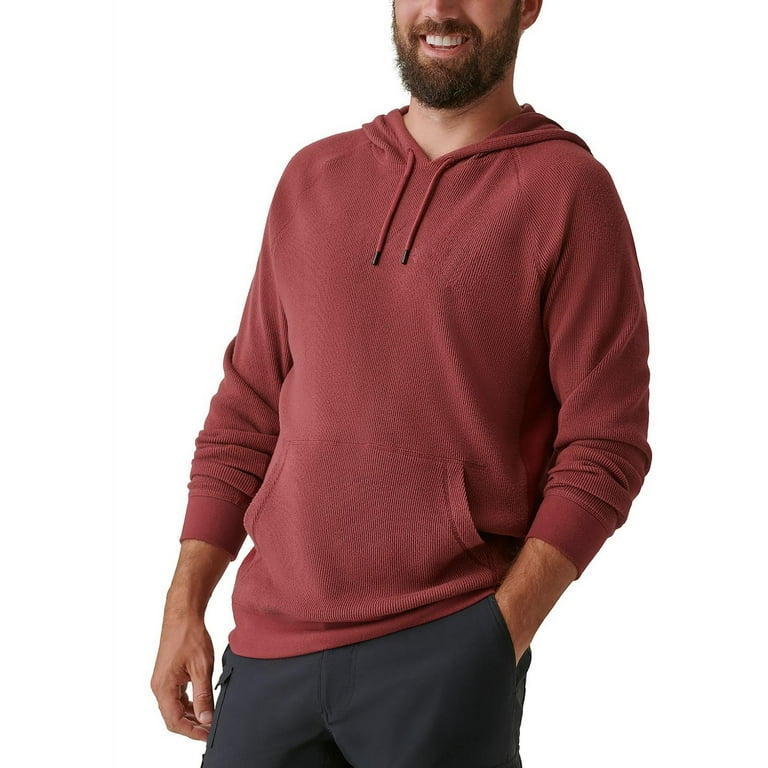 Waffle knit pullover hoodie sale