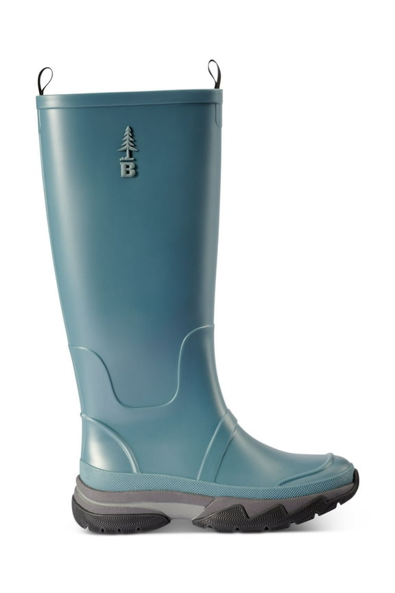 Womens Navy Comfort Slip Resistant Field Round Toe Wedge Rain Boots 9