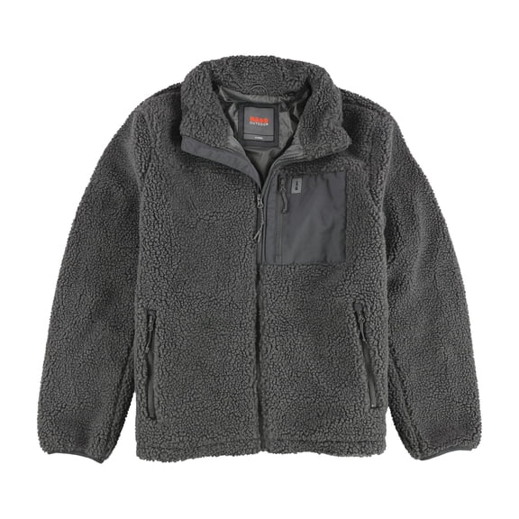 BASS OUTDOOR Mens Modern Fit Fleece Jacket, Grey, Large
