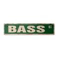 thumbnail image 1 of BASS Vintage Aluminum Street Sign fish fishing boat hook funny rustic metal tin | Indoor/Outdoor |  30" Wide, 1 of 4