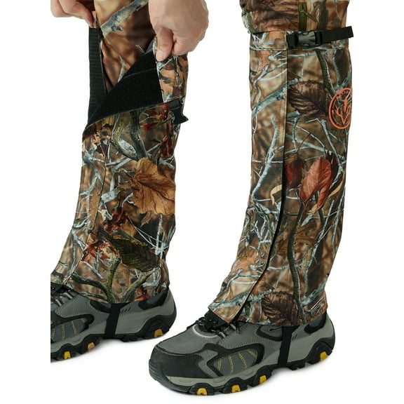 BASSDASH Camo Waterproof Hunting Leg Gaiters with Replaceable Insteps Lightweight Breathable Boot Gaiter for Hiking Trekking Fishing