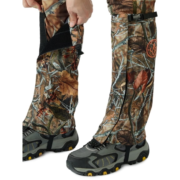 BASSDASH Camo Waterproof Hunting Leg Gaiters with Replaceable Insteps Lightweight Breathable Boot Gaiter for Hiking Trekking Fishing