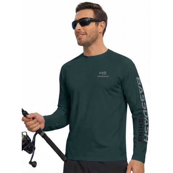 Bassdash Fishing T Shirts for Men UV Sun Protection UPF 50+ Long Sleeve Tee T-Shirt