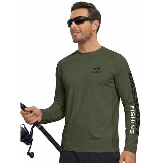 Bassdash Fishing T Shirts for Men UV Sun Protection UPF 50+ Long Sleeve Tee T-Shirt